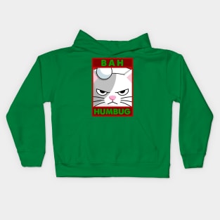 Cute Grouchy "Bah Humbug" Cat Kids Hoodie